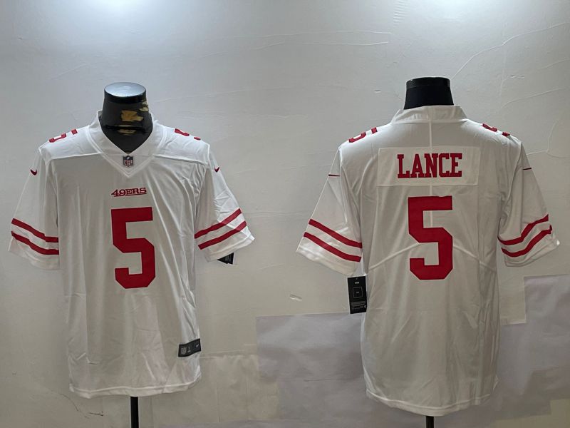 Men San Francisco 49ers #5 Lance White Second generation 2024 Nike Limited NFL Jersey style 7